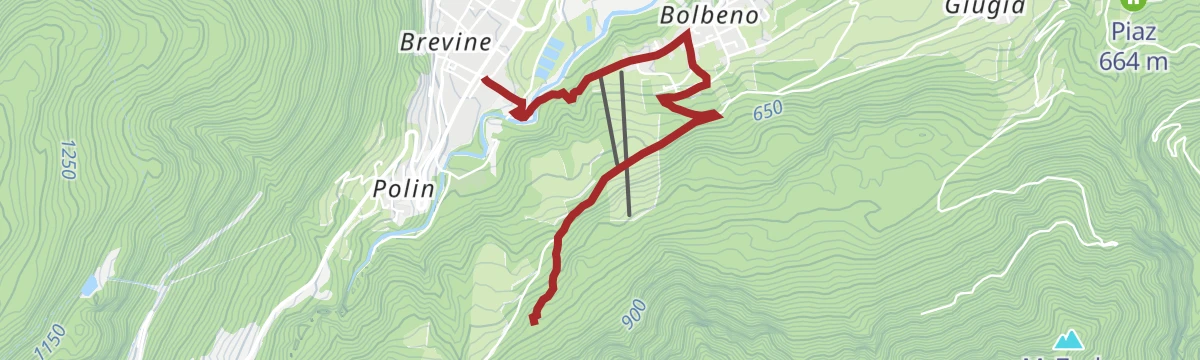 Route map: Tione di Trento - Bolbeno - Madonna del Lares